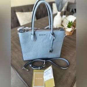 Michael Kors powder blue bag.